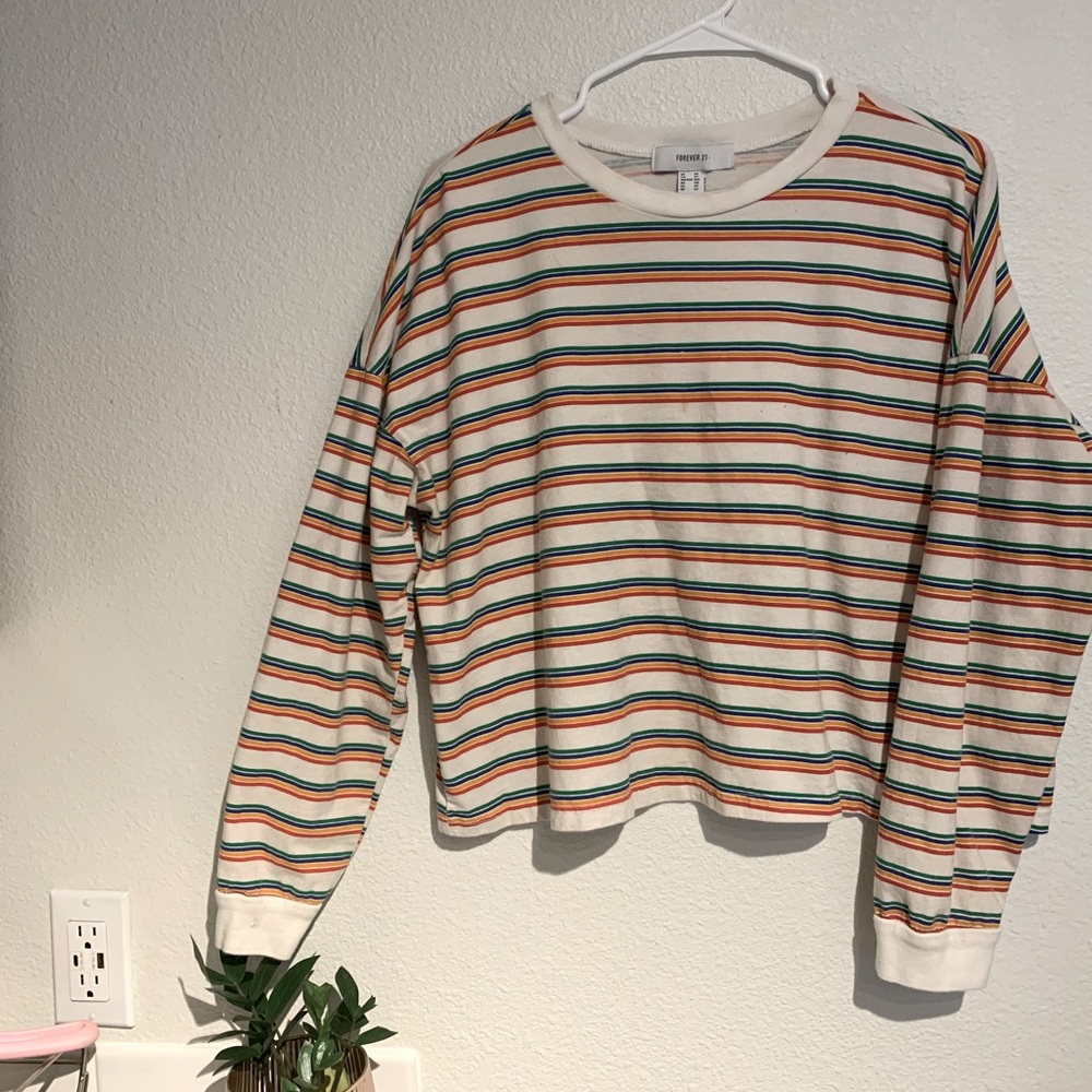 SOLD Striped Rainbow Long Sleeve Tee